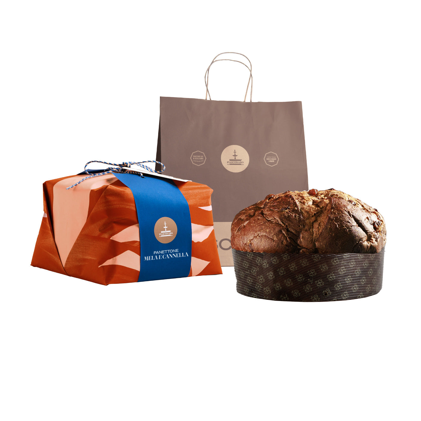 Panettone with confited manzanas and canola powder